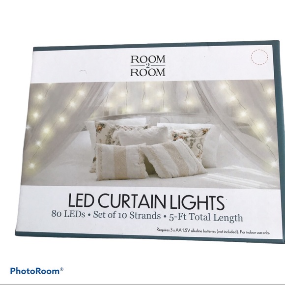 .LED White Curtain String Lights 10 Strands 80 LEDs - Picture 2 of 3